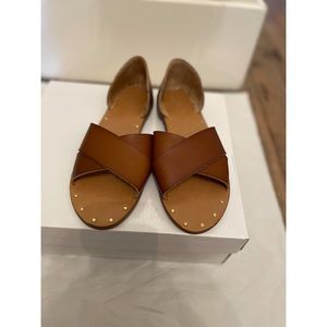 Brown Pleather Studded Sandal